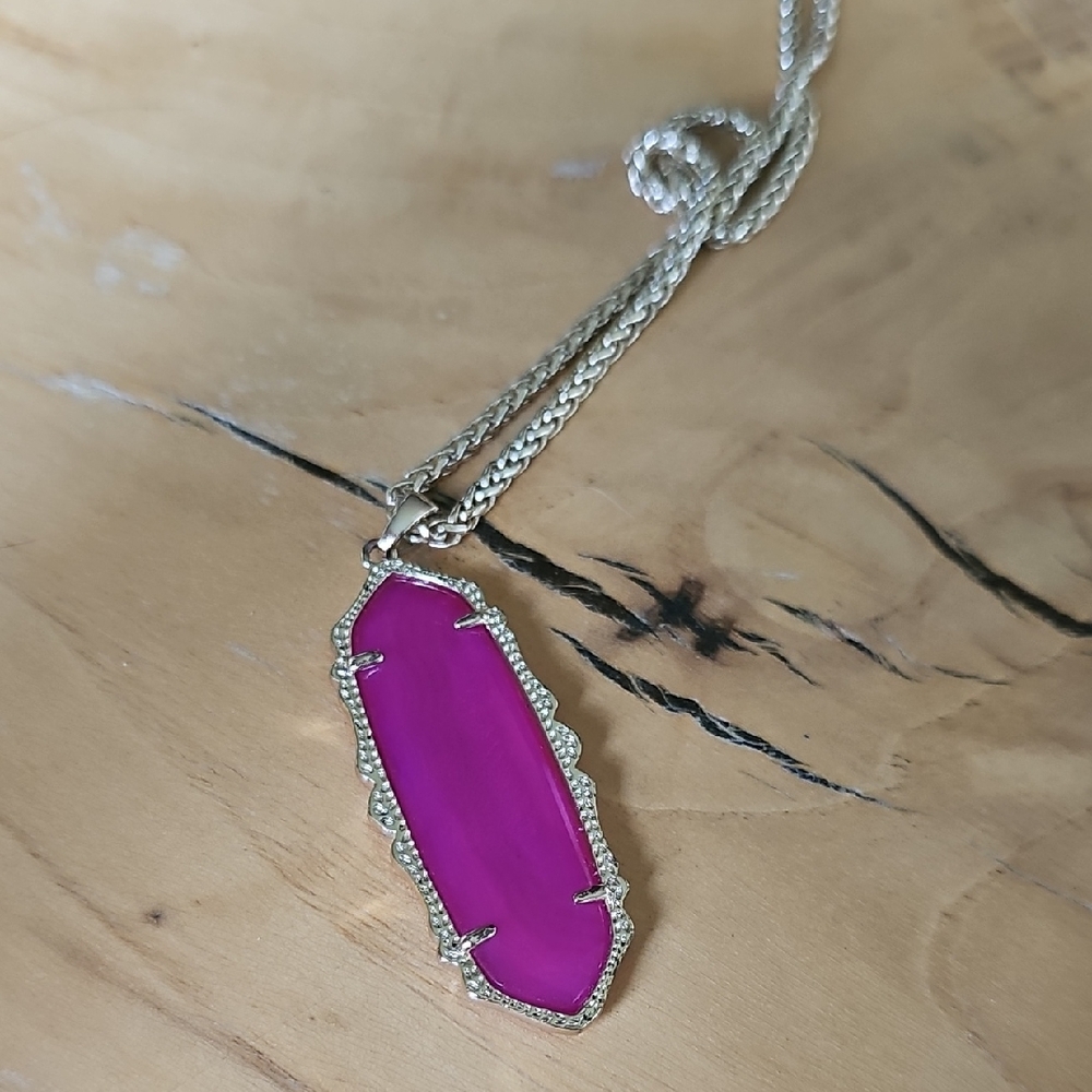 Kendra Scott Gold and Pink Pendant Necklace